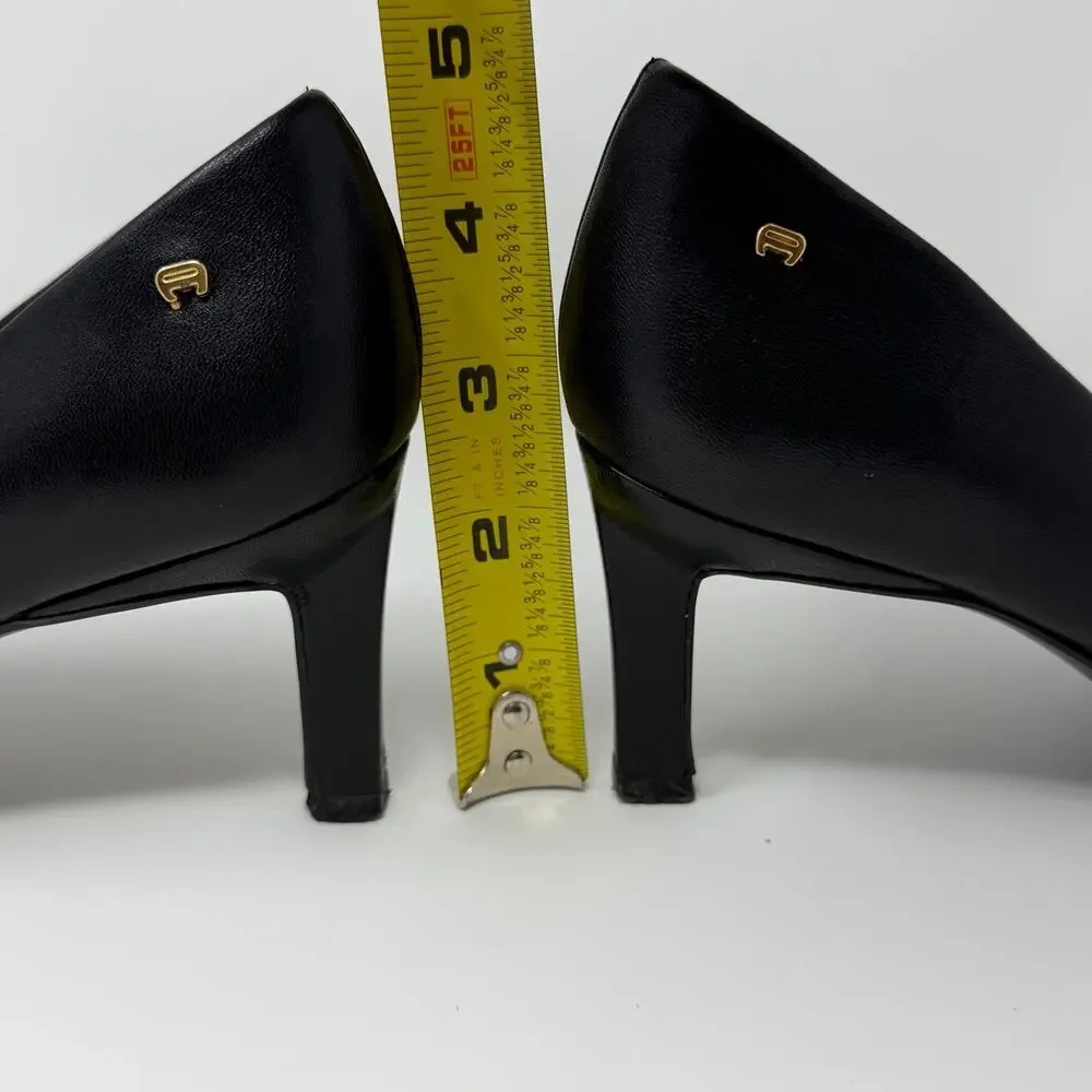 Etienne Aigner Black Leather Pumps Heels 5.5M Vintage